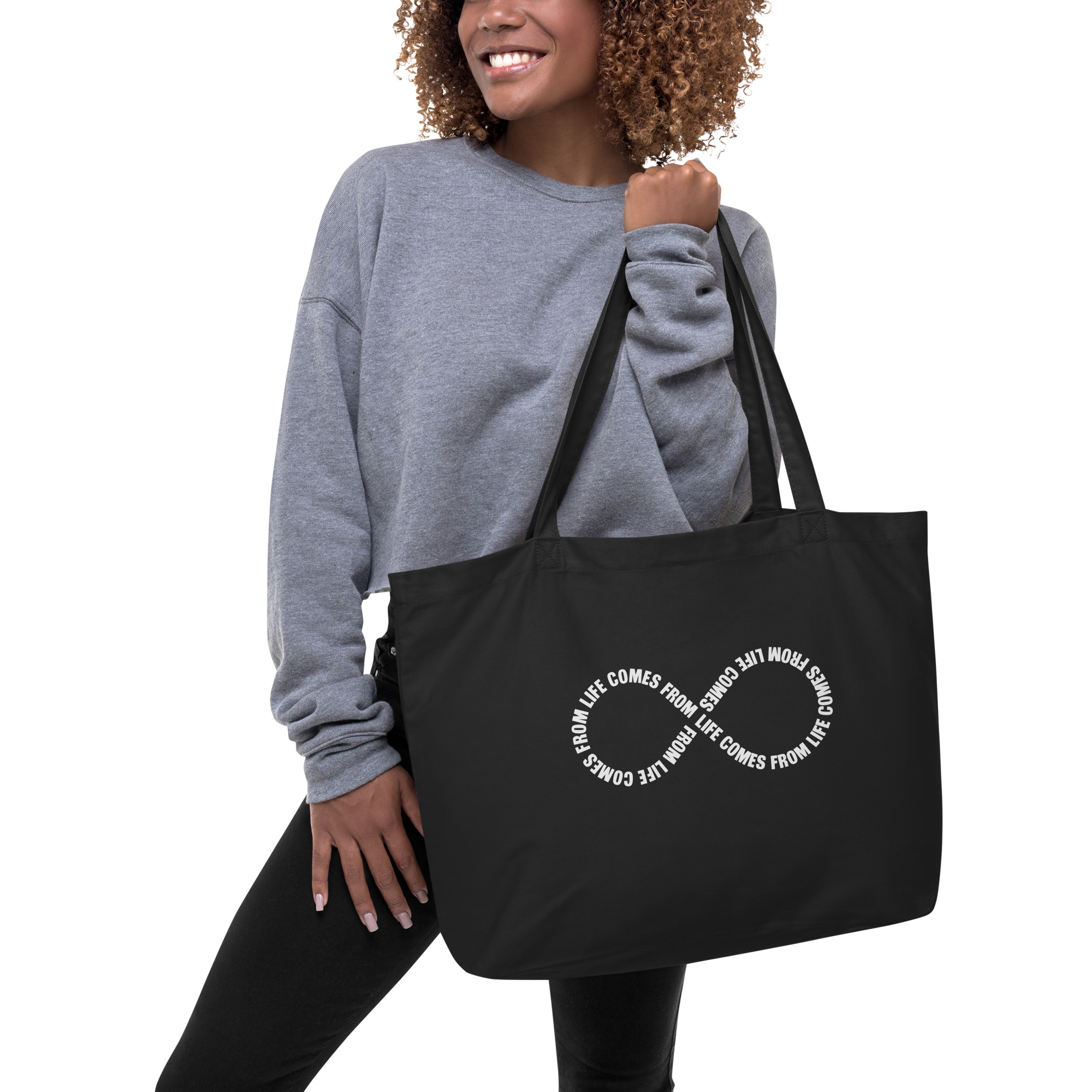 'Life Comes From Life' Large Organic Tote Bag